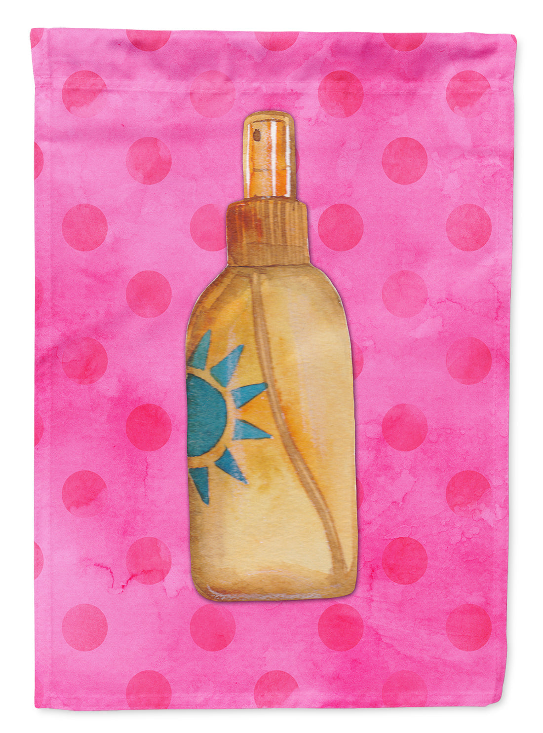 Message in a Bottle Pink Polkadot House Flag 28x40 Porch Sleeve Pole Decorative Outside Yard Banner Artwork Wall Hanging, Polyester