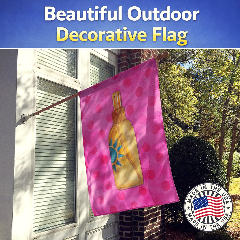 Message in a Bottle Pink Polkadot House Flag 28x40 Porch Sleeve Pole Decorative Outside Yard Banner Artwork Wall Hanging, Polyester