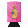 Message in a Bottle Pink Polkadot Slim Can Hugger  Insulated Foam Sleeve for 12 oz Slim Cans, Beer Bottles & Water Bottles, Made in USA
