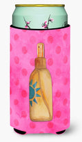 Message in a Bottle Pink Polkadot Tall Boy Hugger Can Cooler Sleeve Machine Washable Drink Collapsible Insulator Beverage Insulated Holder