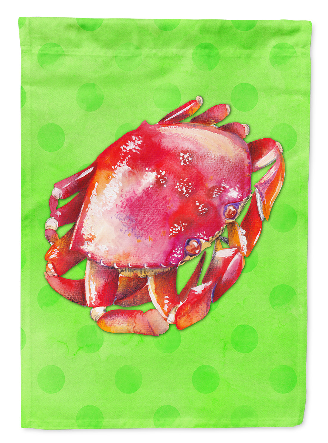 Crab Green Polkadot House Flag 28x40 Porch Sleeve Pole Decorative Outside Yard Banner Artwork Wall Hanging, Polyester
