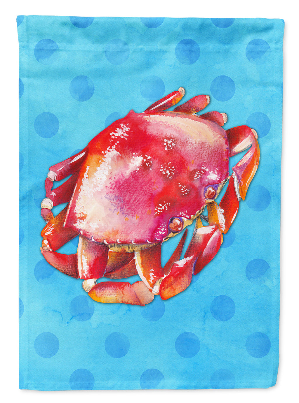 Crab Blue Polkadot House Flag 28x40 Porch Sleeve Pole Decorative Outside Yard Banner Artwork Wall Hanging, Polyester