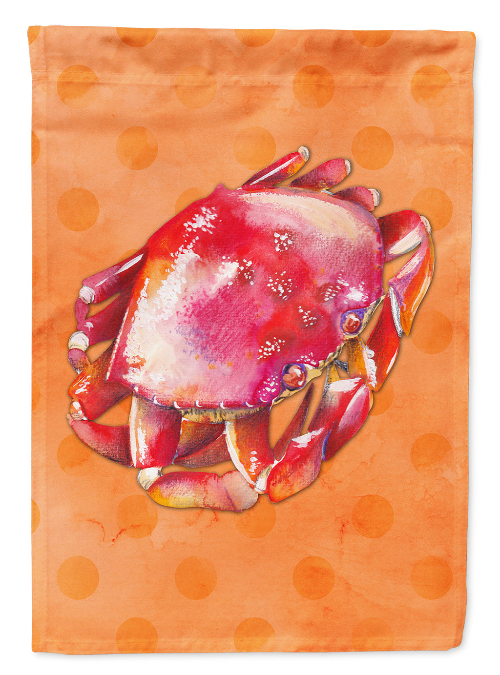Crab Orange Polkadot House Flag 28x40 Porch Sleeve Pole Decorative Outside Yard Banner Artwork Wall Hanging, Polyester