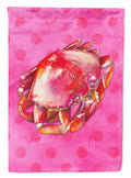 Crab Pink Polkadot House Flag 28x40 Porch Sleeve Pole Decorative Outside Yard Banner Artwork Wall Hanging, Polyester
