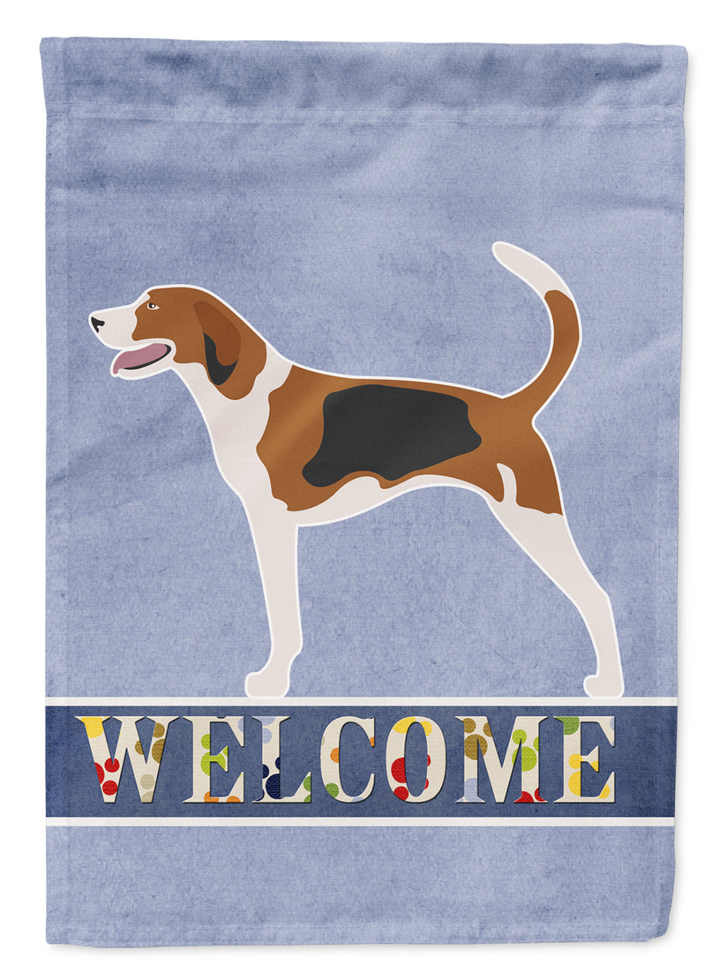 American Foxhound Welcome House Flag 28x40 Porch Sleeve Pole Decorative Outside Yard Banner Artwork Wall Hanging, Polyester