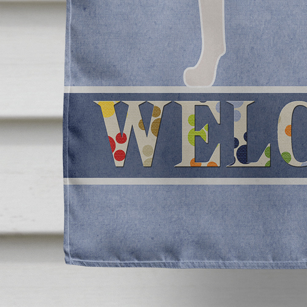 Ariege Pointer Welcome House Flag 28x40 Porch Sleeve Pole Decorative Outside Yard Banner Artwork Wall Hanging, Polyester