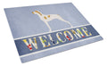 Ariege Pointer Welcome Cutting Board Tempered Glass Kitchen Cutting Surface, Heat Resistant Chopping, Non-Slip Feet, Food Prep & Serving