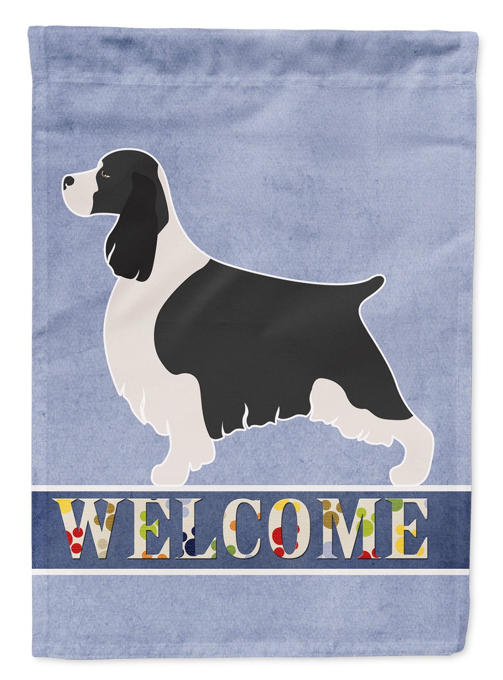 English Springer Spaniel Welcome House Flag 28x40 Porch Sleeve Pole Decorative Outside Yard Banner Artwork Wall Hanging, Polyester