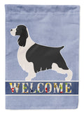 English Springer Spaniel Welcome House Flag 28x40 Porch Sleeve Pole Decorative Outside Yard Banner Artwork Wall Hanging, Polyester