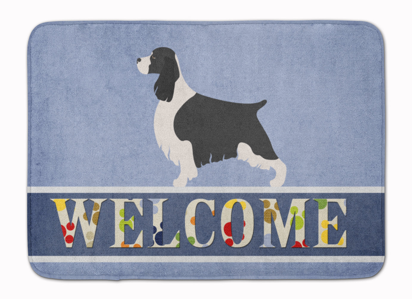 English Springer Spaniel Welcome Memory Foam Kitchen Mat Machine Washable Anti-Fatigue Cushion Comfort Bath or Kitchen Rug