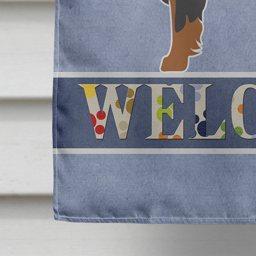 Gordon Setter Welcome House Flag 28x40 Porch Sleeve Pole Decorative Outside Yard Banner Artwork Wall Hanging, Polyester