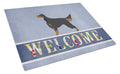 Gordon Setter Welcome Cutting Board Tempered Glass Kitchen Cutting Surface, Heat Resistant Chopping, Non-Slip Feet, Food Prep & Serving