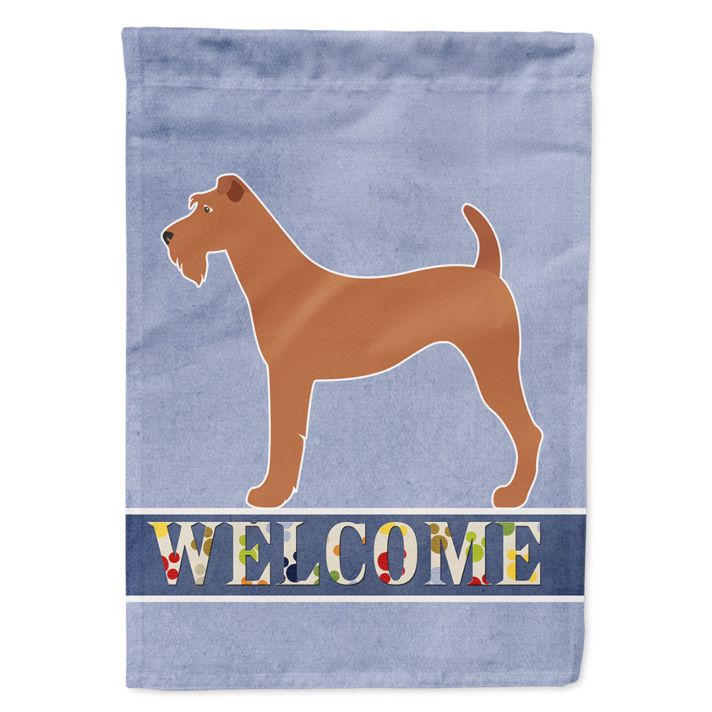Irish Terrier Welcome House Flag 28x40 Porch Sleeve Pole Decorative Outside Yard Banner Artwork Wall Hanging, Polyester