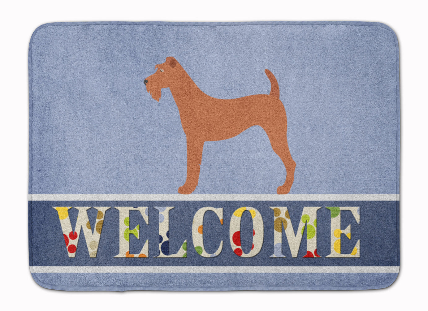 Irish Terrier Welcome Memory Foam Kitchen Mat Machine Washable Anti-Fatigue Cushion Comfort Bath or Kitchen Rug
