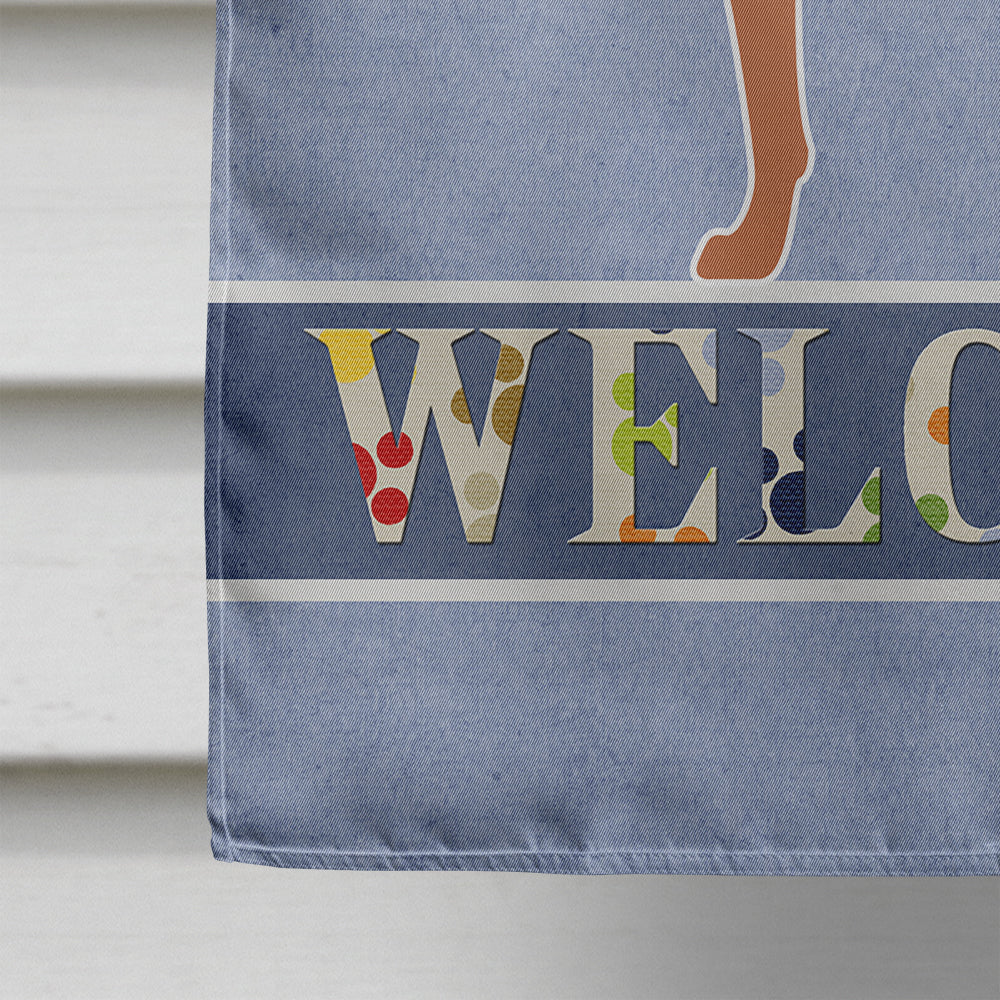 Rhodesian Ridgeback Welcome House Flag 28x40 Porch Sleeve Pole Decorative Outside Yard Banner Artwork Wall Hanging, Polyester