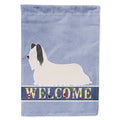 Skye Terrier Welcome House Flag 28x40 Porch Sleeve Pole Decorative Outside Yard Banner Artwork Wall Hanging, Polyester