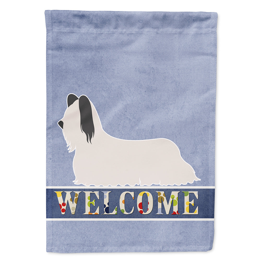 Skye Terrier Welcome House Flag 28x40 Porch Sleeve Pole Decorative Outside Yard Banner Artwork Wall Hanging, Polyester