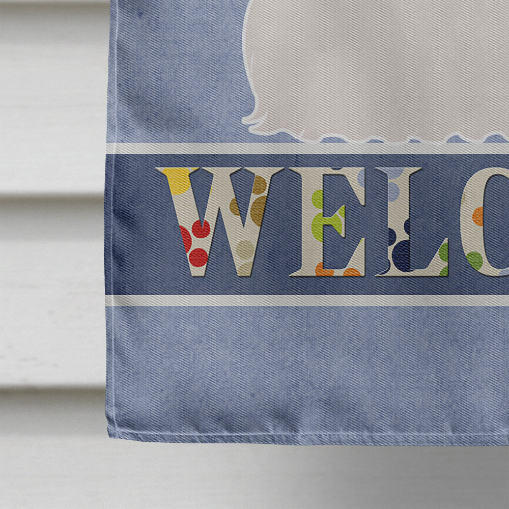 Skye Terrier Welcome House Flag 28x40 Porch Sleeve Pole Decorative Outside Yard Banner Artwork Wall Hanging, Polyester