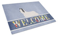 Skye Terrier Welcome Cutting Board Tempered Glass Kitchen Cutting Surface, Heat Resistant Chopping, Non-Slip Feet, Food Prep & Serving
