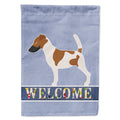 Smooth Fox Terrier Welcome House Flag 28x40 Porch Sleeve Pole Decorative Outside Yard Banner Artwork Wall Hanging, Polyester