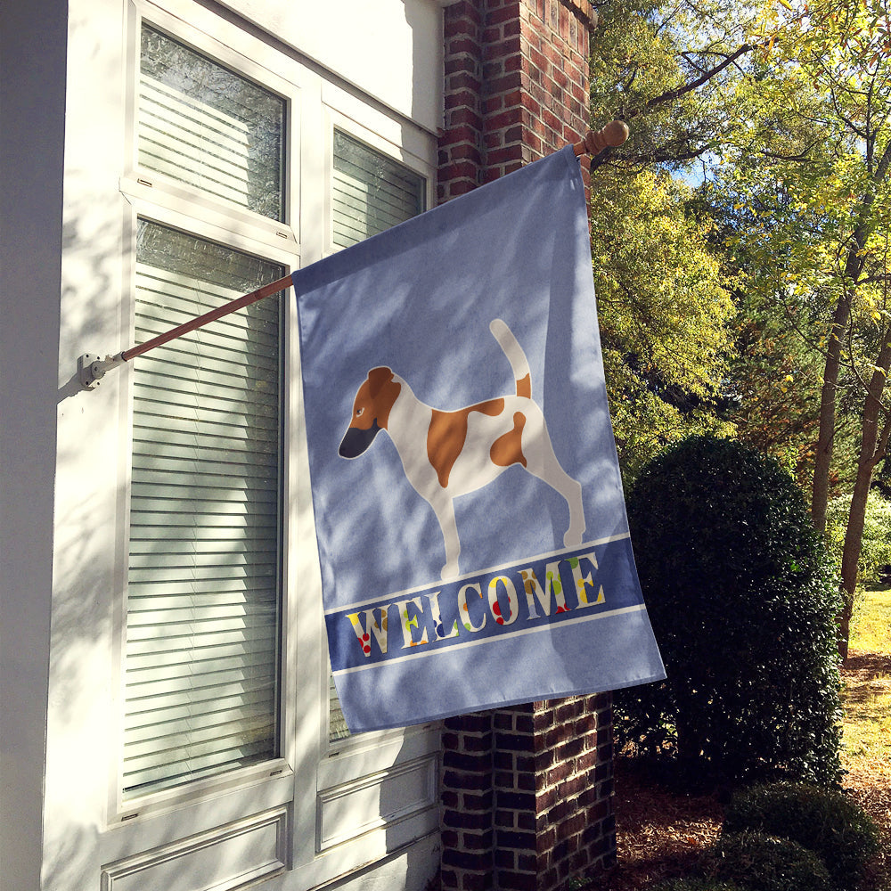 Smooth Fox Terrier Welcome House Flag 28x40 Porch Sleeve Pole Decorative Outside Yard Banner Artwork Wall Hanging, Polyester