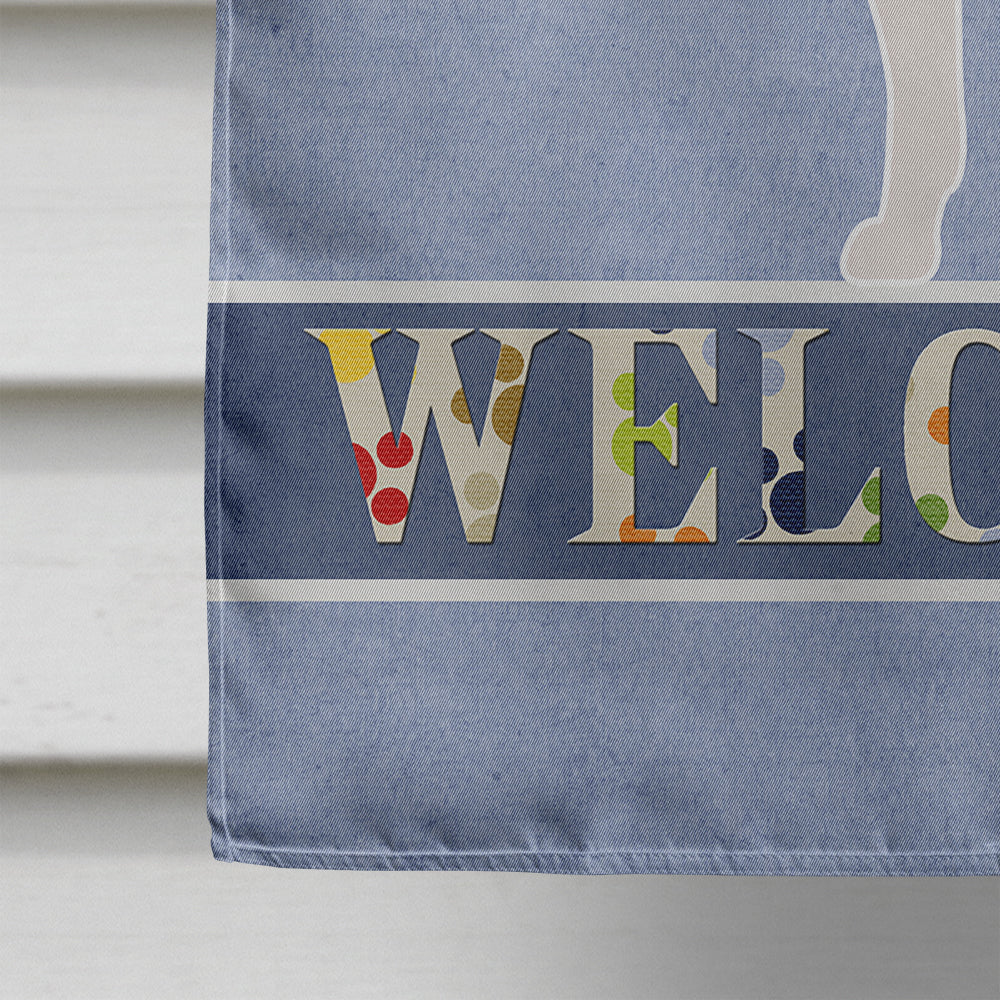 Smooth Fox Terrier Welcome House Flag 28x40 Porch Sleeve Pole Decorative Outside Yard Banner Artwork Wall Hanging, Polyester