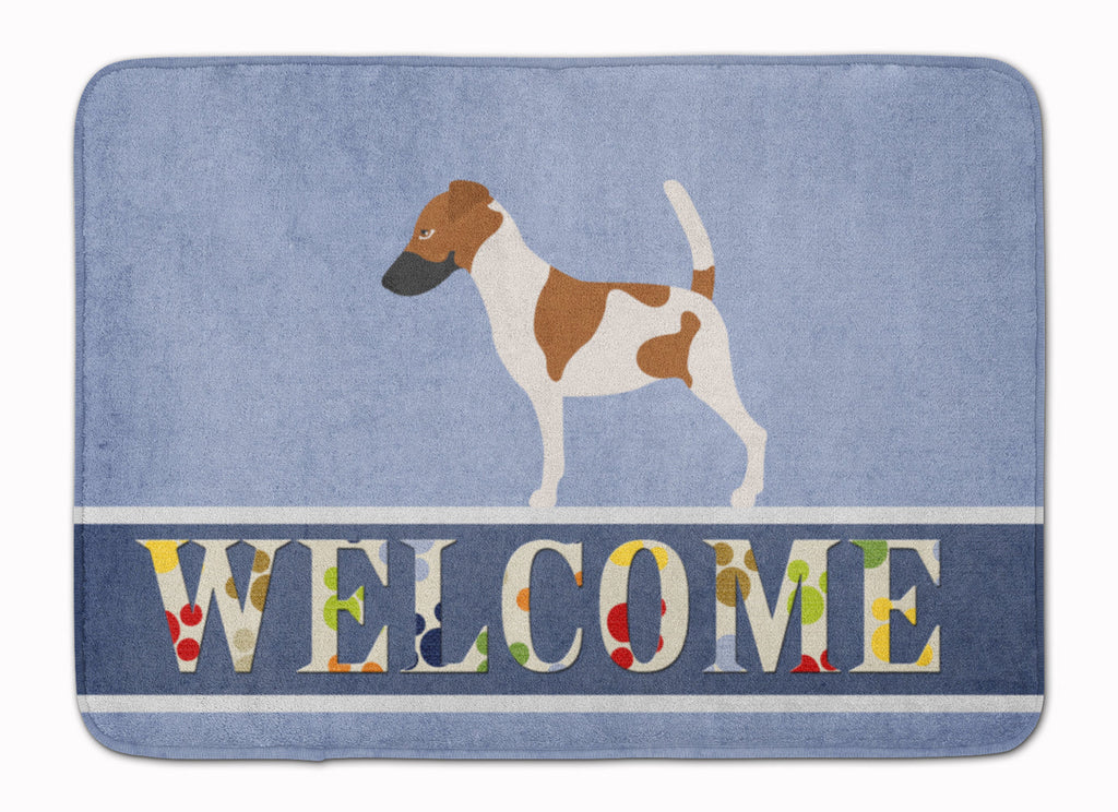 Smooth Fox Terrier Welcome Memory Foam Kitchen Mat Machine Washable Anti-Fatigue Cushion Comfort Bath or Kitchen Rug