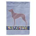 Weimaraner Welcome House Flag 28x40 Porch Sleeve Pole Decorative Outside Yard Banner Artwork Wall Hanging, Polyester