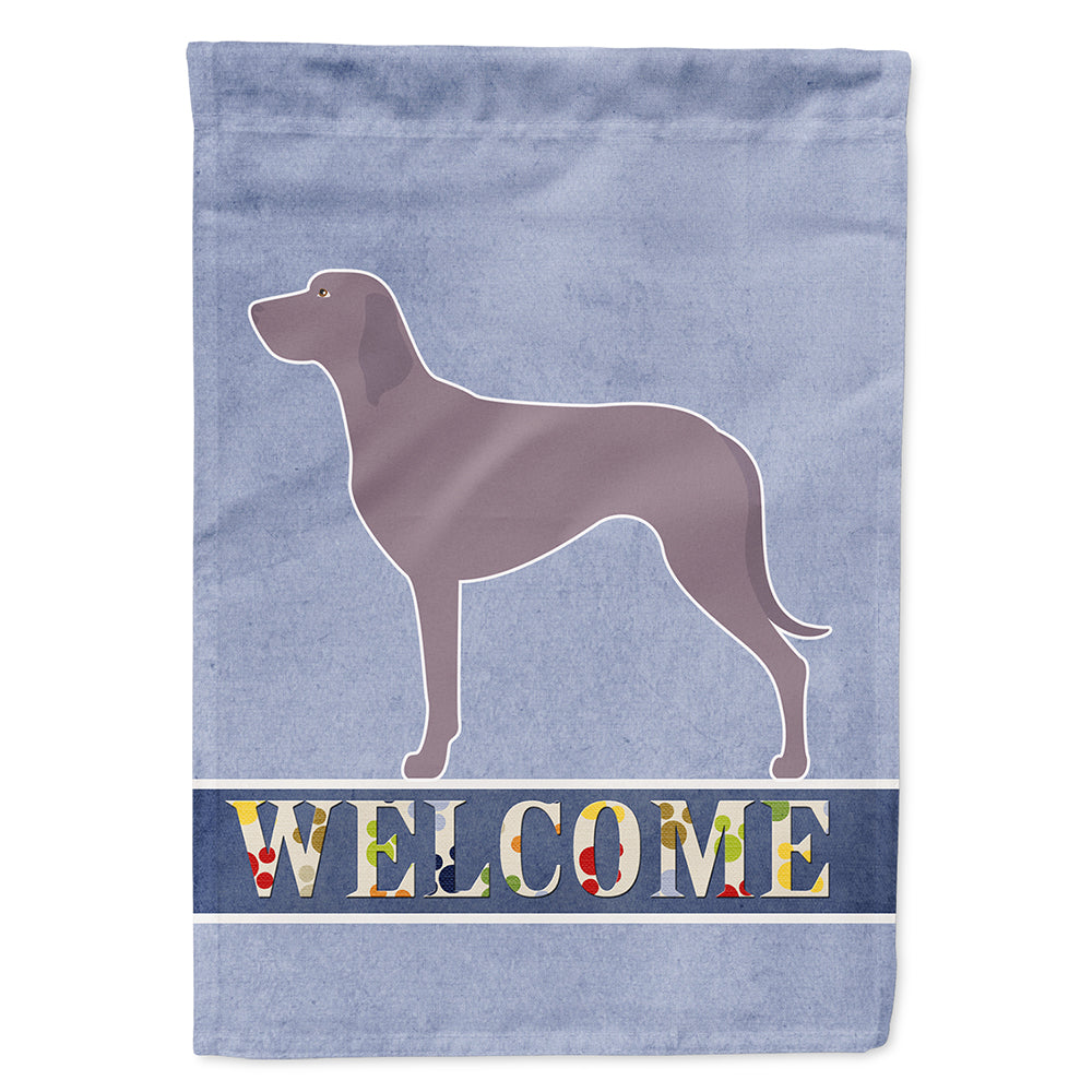 Weimaraner Welcome House Flag 28x40 Porch Sleeve Pole Decorative Outside Yard Banner Artwork Wall Hanging, Polyester