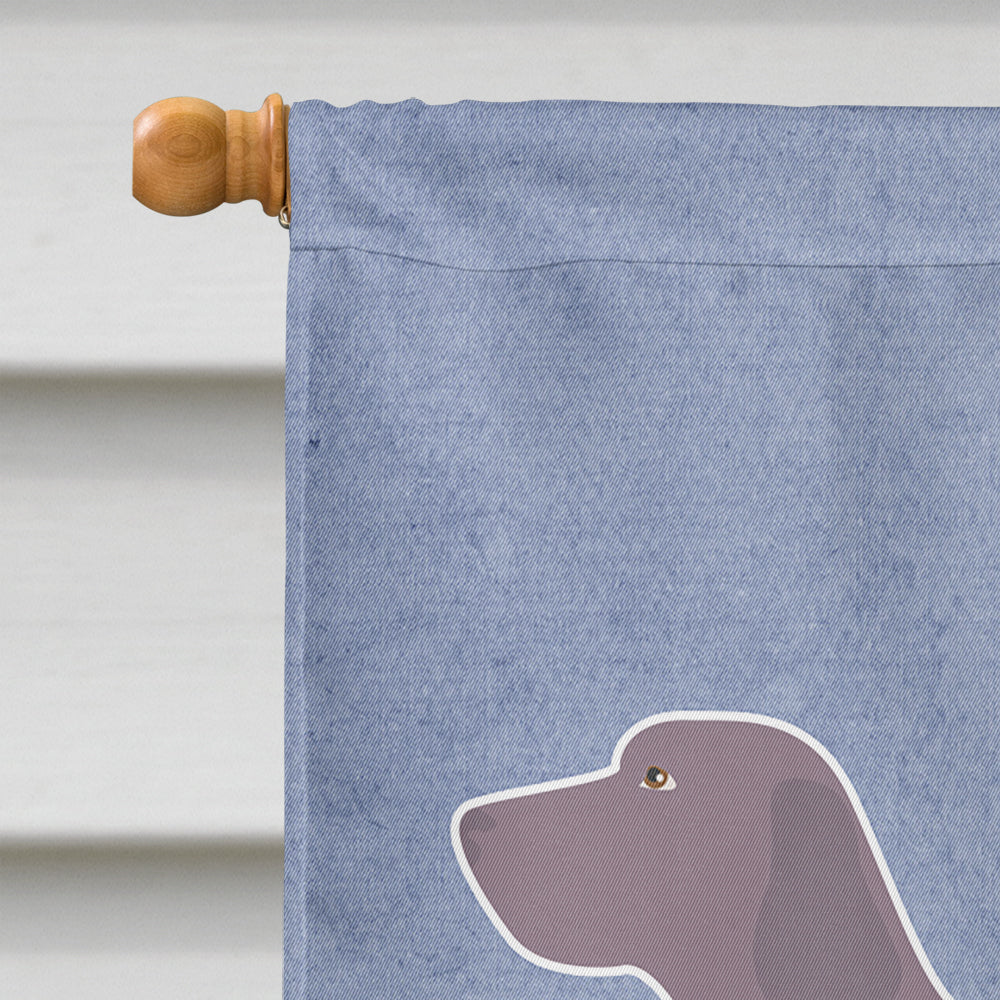 Weimaraner Welcome House Flag 28x40 Porch Sleeve Pole Decorative Outside Yard Banner Artwork Wall Hanging, Polyester