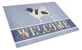 Wetterhoun Frisian Water Dog Cutting Board Tempered Glass Kitchen Cutting Surface, Heat Resistant Chopping, Non-Slip Feet, Food Prep & Serving