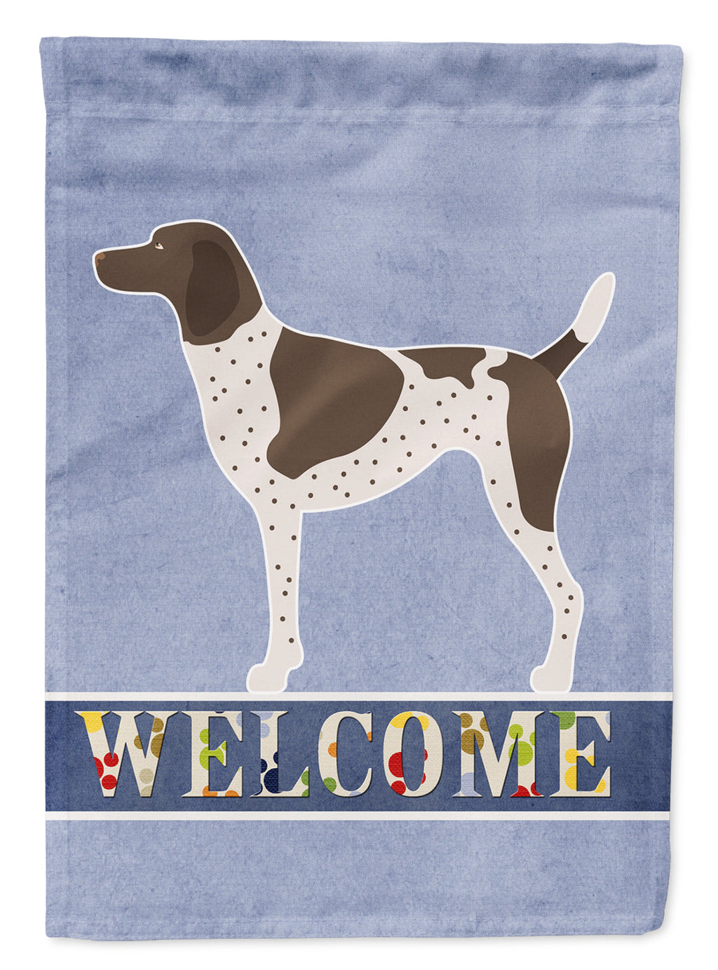German Shorthaired Pointer Welcome House Flag 28x40 Porch Sleeve Pole Decorative Outside Yard Banner Artwork Wall Hanging, Polyester