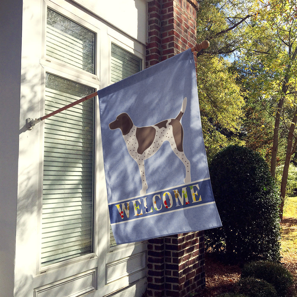 German Shorthaired Pointer Welcome House Flag 28x40 Porch Sleeve Pole Decorative Outside Yard Banner Artwork Wall Hanging, Polyester