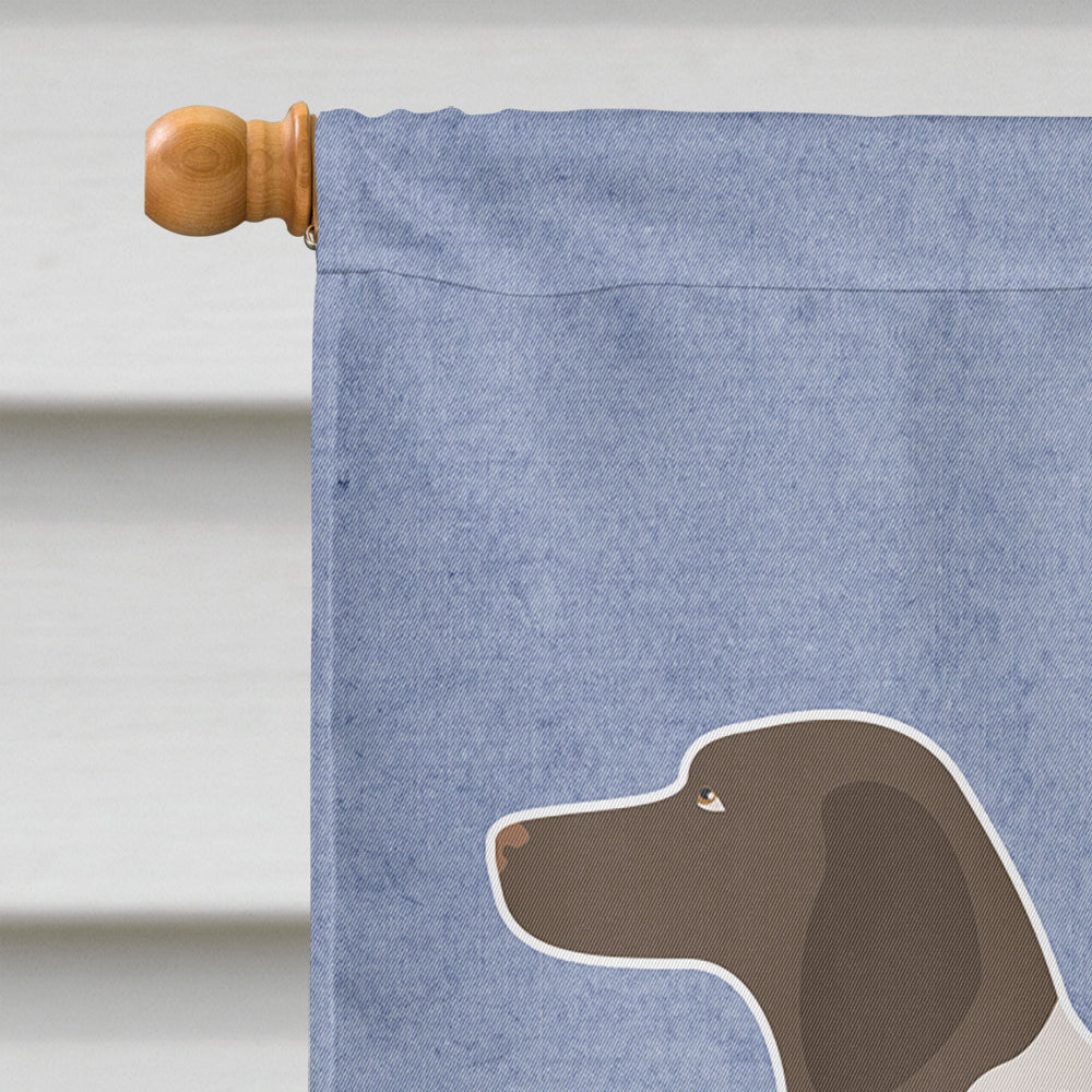 German Shorthaired Pointer Welcome House Flag 28x40 Porch Sleeve Pole Decorative Outside Yard Banner Artwork Wall Hanging, Polyester
