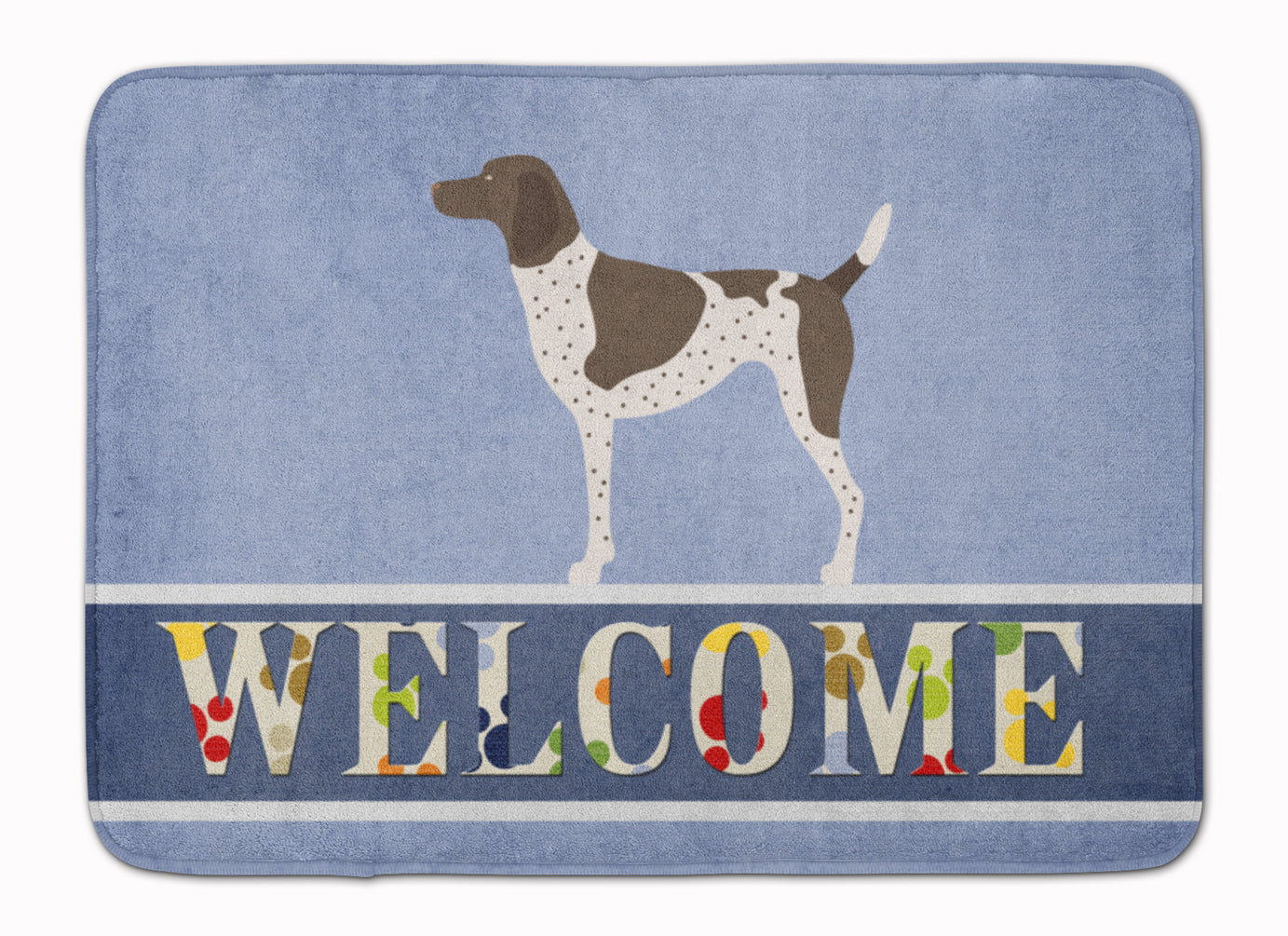 German Shorthaired Pointer Welcome Memory Foam Kitchen Mat Machine Washable Anti-Fatigue Cushion Comfort Bath or Kitchen Rug
