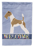 Wire Fox Terrier Welcome House Flag 28x40 Porch Sleeve Pole Decorative Outside Yard Banner Artwork Wall Hanging, Polyester