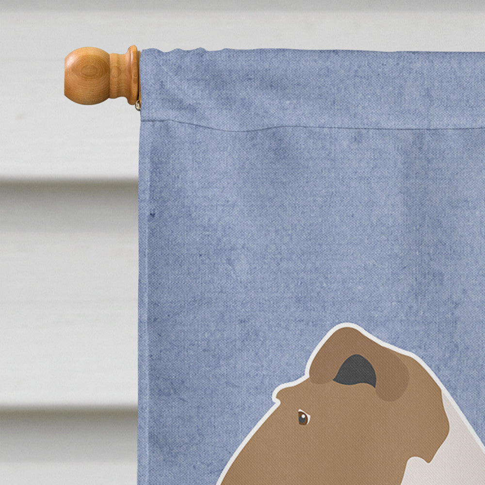 Wire Fox Terrier Welcome House Flag 28x40 Porch Sleeve Pole Decorative Outside Yard Banner Artwork Wall Hanging, Polyester