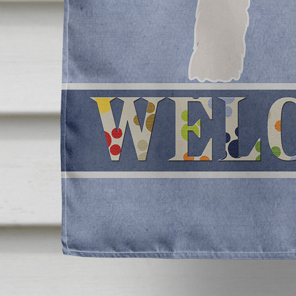 Wire Fox Terrier Welcome House Flag 28x40 Porch Sleeve Pole Decorative Outside Yard Banner Artwork Wall Hanging, Polyester