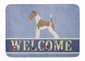 Wire Fox Terrier Welcome Memory Foam Kitchen Mat Machine Washable Anti-Fatigue Cushion Comfort Bath or Kitchen Rug