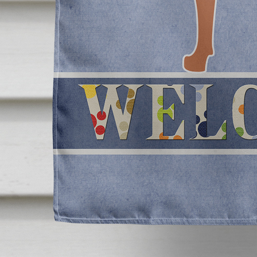 Bavarian Mountian Hound Welcome House Flag 28x40 Porch Sleeve Pole Decorative Outside Yard Banner Artwork Wall Hanging, Polyester