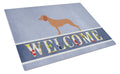 Bavarian Mountian Hound Welcome Cutting Board Tempered Glass Kitchen Cutting Surface, Heat Resistant Chopping, Non-Slip Feet, Food Prep & Serving