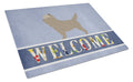 Cairn Terrier Welcome Cutting Board Tempered Glass Kitchen Cutting Surface, Heat Resistant Chopping, Non-Slip Feet, Food Prep & Serving