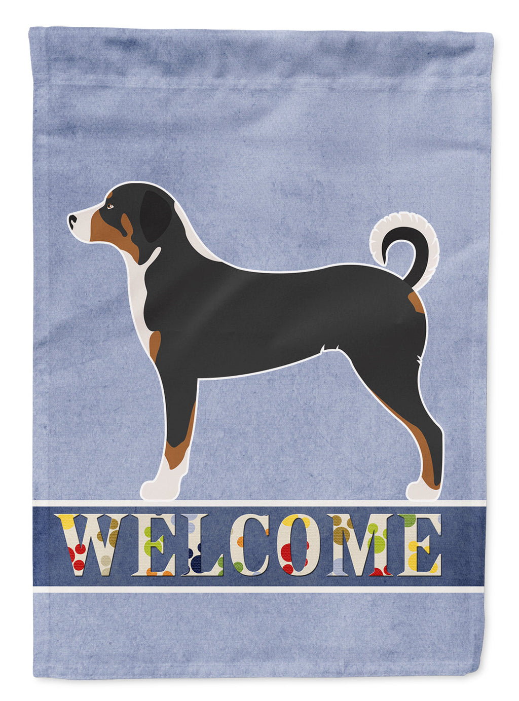 Appenzeller Sennenhund Welcome House Flag 28x40 Porch Sleeve Pole Decorative Outside Yard Banner Artwork Wall Hanging, Polyester