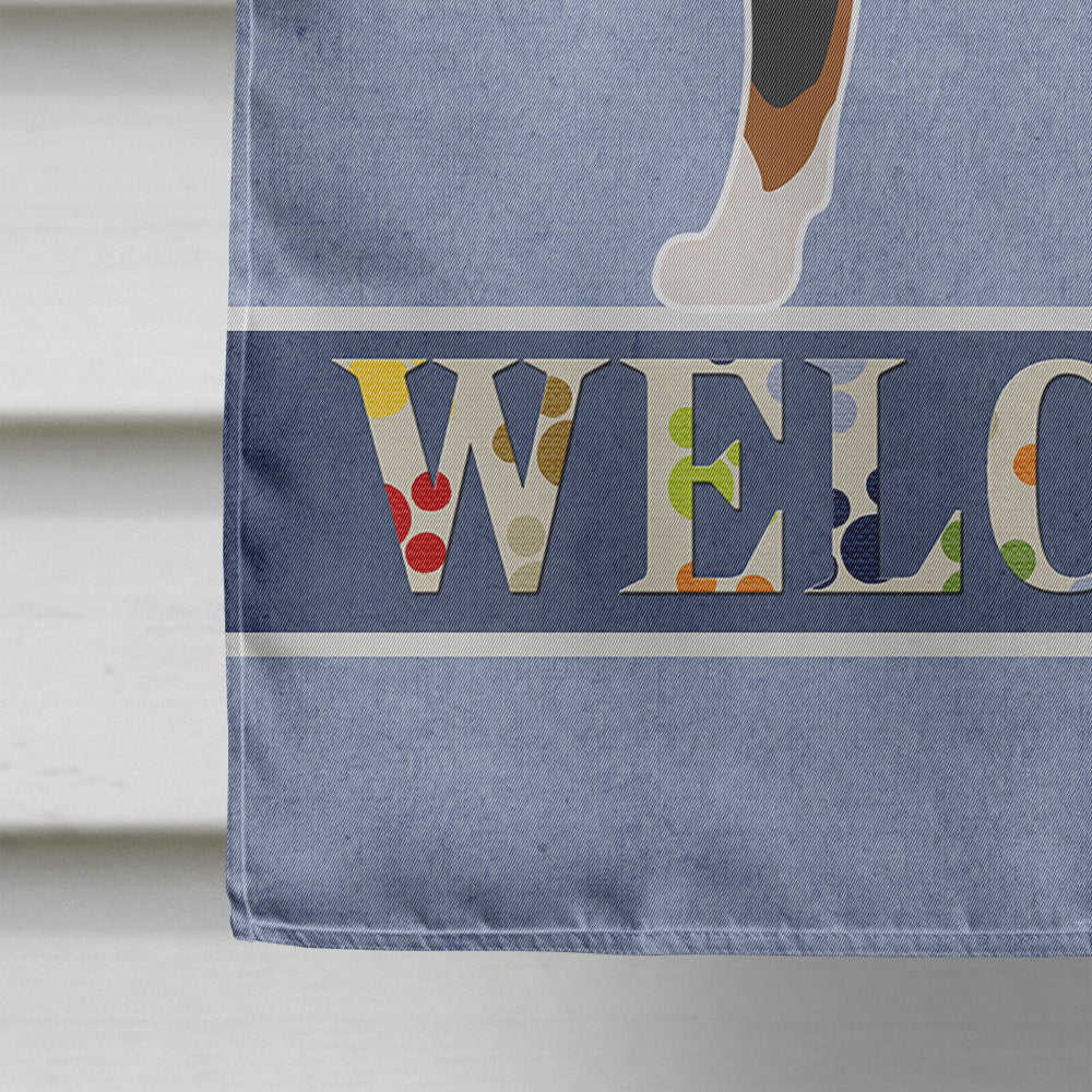 Appenzeller Sennenhund Welcome House Flag 28x40 Porch Sleeve Pole Decorative Outside Yard Banner Artwork Wall Hanging, Polyester