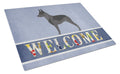 Australian Cattle Dog Welcome Cutting Board Tempered Glass Kitchen Cutting Surface, Heat Resistant Chopping, Non-Slip Feet, Food Prep & Serving