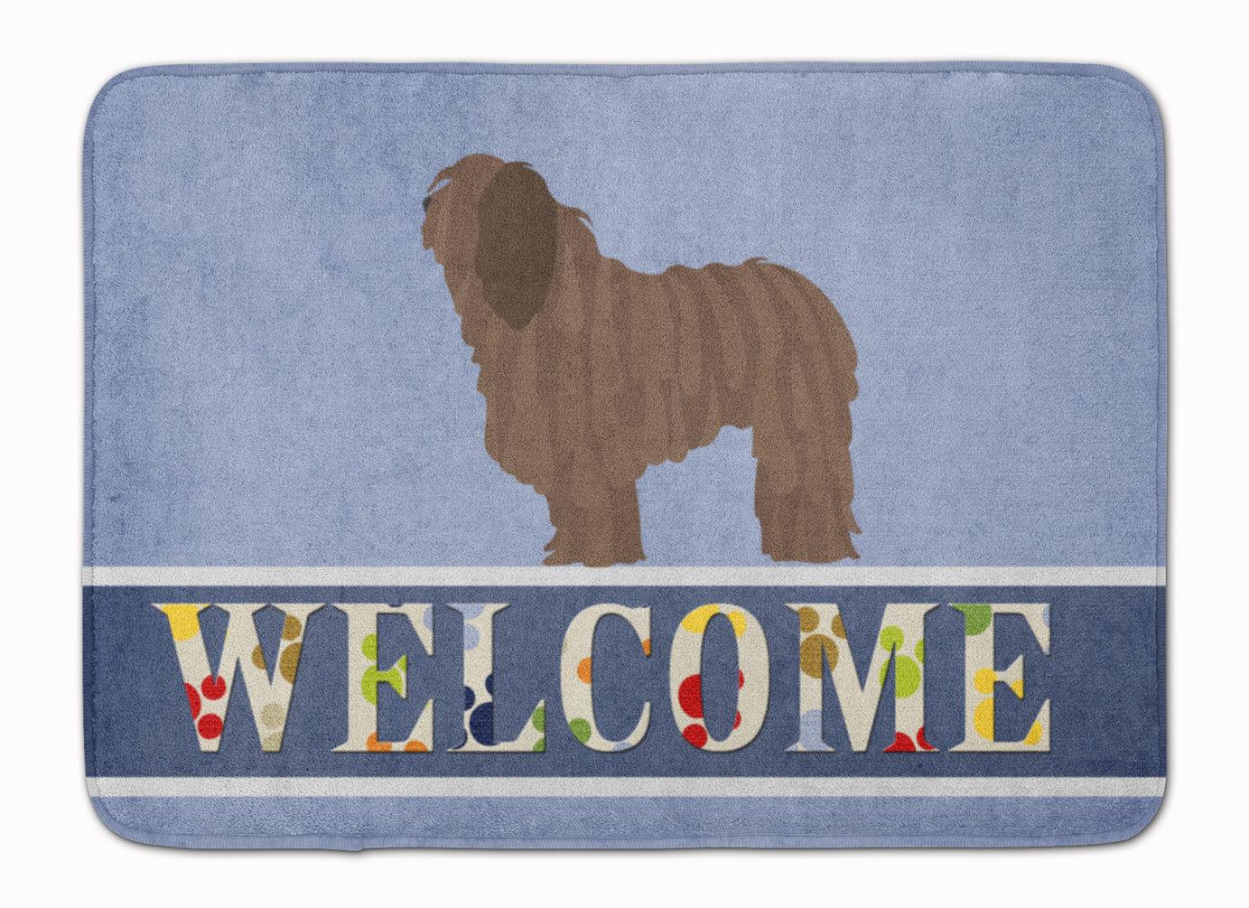 Bergamasco Shepherd Welcome Memory Foam Kitchen Mat Machine Washable Anti-Fatigue Cushion Comfort Bath or Kitchen Rug