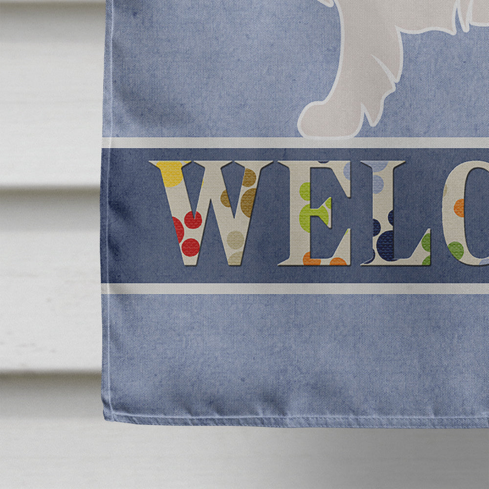 Berger Blanc Suisse Welcome House Flag 28x40 Porch Sleeve Pole Decorative Outside Yard Banner Artwork Wall Hanging, Polyester