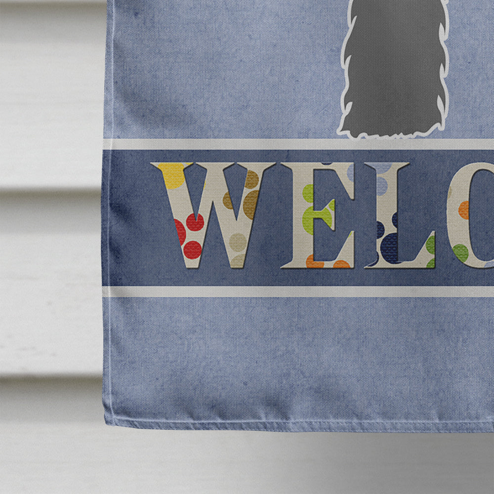 Black Russian Terrier Welcome House Flag 28x40 Porch Sleeve Pole Decorative Outside Yard Banner Artwork Wall Hanging, Polyester
