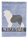 Old English Sheepdog Bobtail House Flag 28x40 Porch Sleeve Pole Decorative Outside Yard Banner Artwork Wall Hanging, Polyester