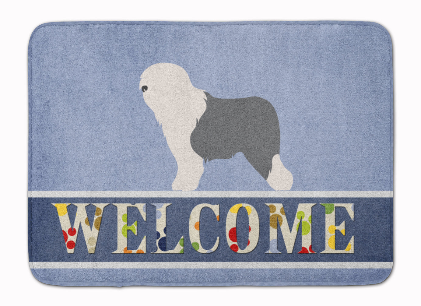 Old English Sheepdog Bobtail Memory Foam Kitchen Mat Machine Washable Anti-Fatigue Cushion Comfort Bath or Kitchen Rug